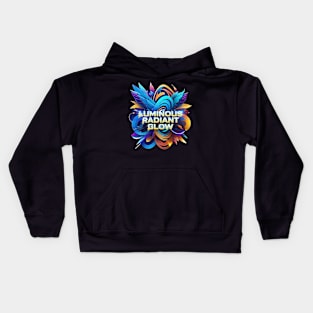 neon radiant glow Kids Hoodie